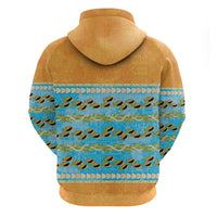 Hawaii Humuhumu Fish Maile Pikake Lei Hoodie Tribal Tapa Orange Version