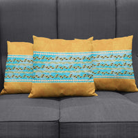 Hawaii Humuhumu Fish Maile Pikake Lei Pillow Cover Tribal Tapa Orange Version