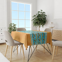 Hawaii Humuhumu Fish Maile Pikake Lei Tablecloth Tribal Tapa Orange Version