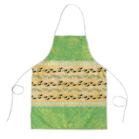 Hawaii Humuhumu Fish Maile Pikake Lei Apron Tribal Tapa Green Version
