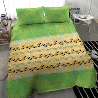 Hawaii Humuhumu Fish Maile Pikake Lei Bedding Set Tribal Tapa Green Version