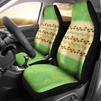 Hawaii Humuhumu Fish Maile Pikake Lei Car Seat Cover Tribal Tapa Green Version