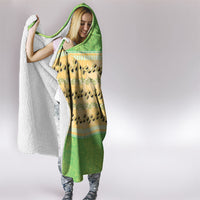 Hawaii Humuhumu Fish Maile Pikake Lei Hooded Blanket Tribal Tapa Green Version