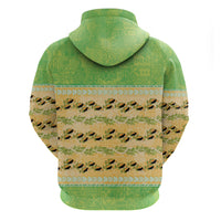 Hawaii Humuhumu Fish Maile Pikake Lei Hoodie Tribal Tapa Green Version