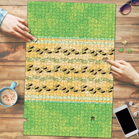 Hawaii Humuhumu Fish Maile Pikake Lei Puzzle Tribal Tapa Green Version