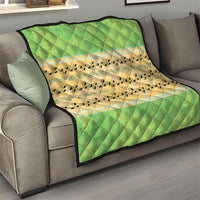 Hawaii Humuhumu Fish Maile Pikake Lei Quilt Tribal Tapa Green Version