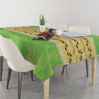 Hawaii Humuhumu Fish Maile Pikake Lei Tablecloth Tribal Tapa Green Version