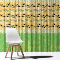 Hawaii Humuhumu Fish Maile Pikake Lei Window Curtain Tribal Tapa Green Version