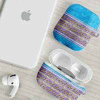 Hawaii Humuhumu Fish Maile Pikake Lei AirPods Case Tribal Tapa Blue Version