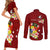Personalized Tonga Couples Matching Short Sleeve Bodycon Dress and Long Sleeve Button Shirts Coat Of Arms Plumeria With Ngatu Pattern LT05 - Polynesian Pride