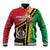 Happy Vanuatu Constitution Day Baseball Jacket Flag Style With Sand Drawing Pattern