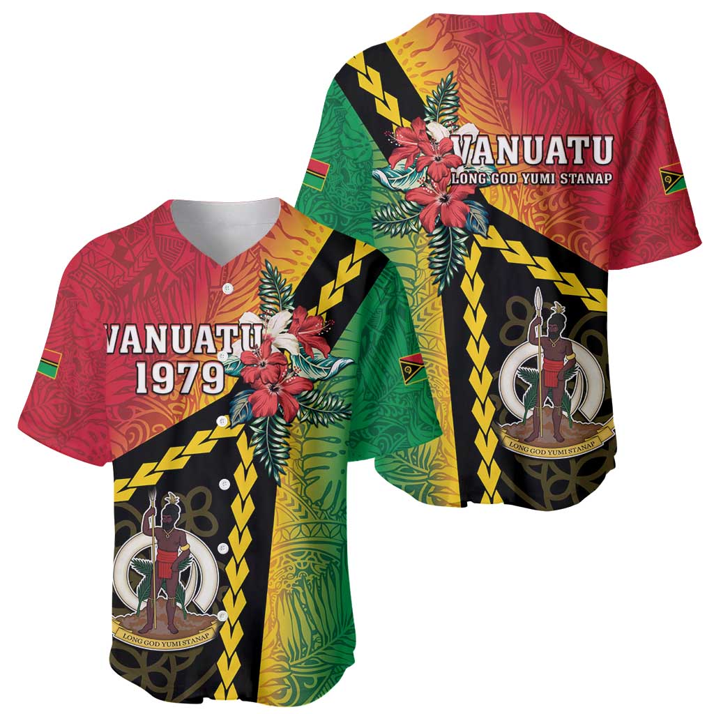 Happy Vanuatu Constitution Day Baseball Jersey Flag Style With Sand Drawing Pattern