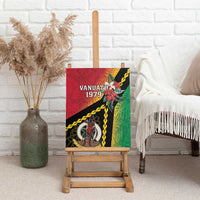 Happy Vanuatu Constitution Day Canvas Wall Art Flag Style With Sand Drawing Pattern