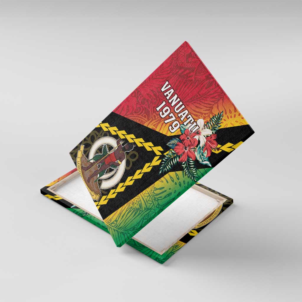 Happy Vanuatu Constitution Day Canvas Wall Art Flag Style With Sand Drawing Pattern