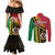 Happy Vanuatu Constitution Day Couples Matching Mermaid Dress and Long Sleeve Button Shirt Flag Style With Sand Drawing Pattern