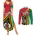 Happy Vanuatu Constitution Day Couples Matching Summer Maxi Dress and Long Sleeve Button Shirt Flag Style With Sand Drawing Pattern