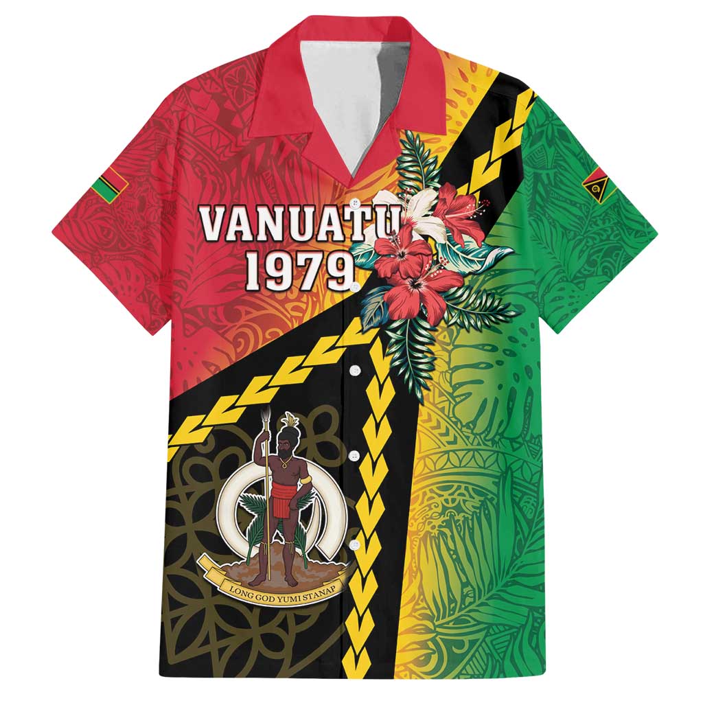 Happy Vanuatu Constitution Day Family Matching Off Shoulder Maxi Dress and Hawaiian Shirt Flag Style With Sand Drawing Pattern