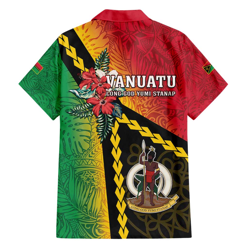 Happy Vanuatu Constitution Day Family Matching Off Shoulder Maxi Dress and Hawaiian Shirt Flag Style With Sand Drawing Pattern