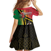 Happy Vanuatu Constitution Day Family Matching Summer Maxi Dress and Hawaiian Shirt Flag Style With Sand Drawing Pattern