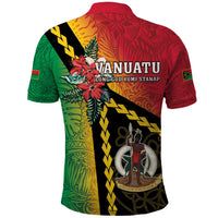 Happy Vanuatu Constitution Day Polo Shirt Flag Style With Sand Drawing Pattern