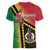 Happy Vanuatu Constitution Day Women V-Neck T-Shirt Flag Style With Sand Drawing Pattern