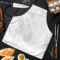 Tokelau White Sunday Apron Elegant Hibiscus Polynesian Tribal Pattern
