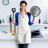 Tokelau White Sunday Apron Elegant Hibiscus Polynesian Tribal Pattern