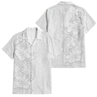 Tokelau White Sunday Family Matching Long Sleeve Bodycon Dress and Hawaiian Shirt Elegant Hibiscus Polynesian Tribal Pattern