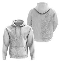 Tokelau White Sunday Hoodie Elegant Hibiscus Polynesian Tribal Pattern