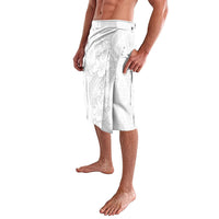 Tokelau White Sunday Lavalava Elegant Hibiscus Polynesian Tribal Pattern