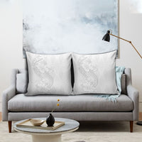 Tokelau White Sunday Pillow Cover Elegant Hibiscus Polynesian Tribal Pattern