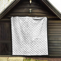 Tokelau White Sunday Quilt Elegant Hibiscus Polynesian Tribal Pattern