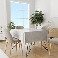 Tokelau White Sunday Tablecloth Elegant Hibiscus Polynesian Tribal Pattern