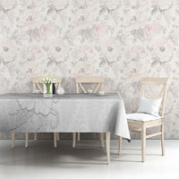 Tokelau White Sunday Tablecloth Elegant Hibiscus Polynesian Tribal Pattern
