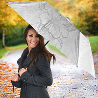 Tokelau White Sunday Umbrella Elegant Hibiscus Polynesian Tribal Pattern