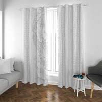 Tokelau White Sunday Window Curtain Elegant Hibiscus Polynesian Tribal Pattern