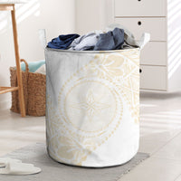 Tonga White Sunday Laundry Basket Lotu Tamaiti Tongan Kupesi Pattern