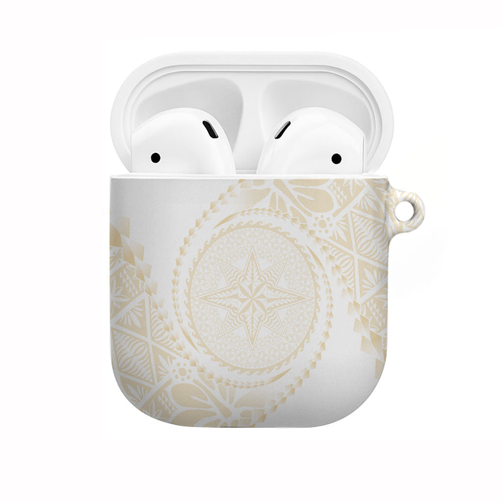 Tonga White Sunday AirPods Case Lotu Tamaiti Tongan Kupesi Pattern