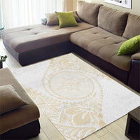 Tonga White Sunday Area Rug Lotu Tamaiti Tongan Kupesi Pattern