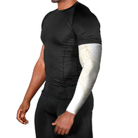 Tonga White Sunday Arm Sleeves Lotu Tamaiti Tongan Kupesi Pattern