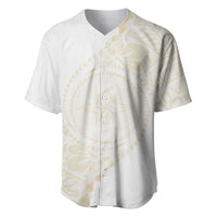 Tonga White Sunday Baseball Jersey Lotu Tamaiti Tongan Kupesi Pattern