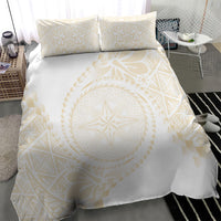 Tonga White Sunday Bedding Set Lotu Tamaiti Tongan Kupesi Pattern