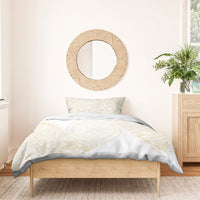 Tonga White Sunday Bedding Set Lotu Tamaiti Tongan Kupesi Pattern