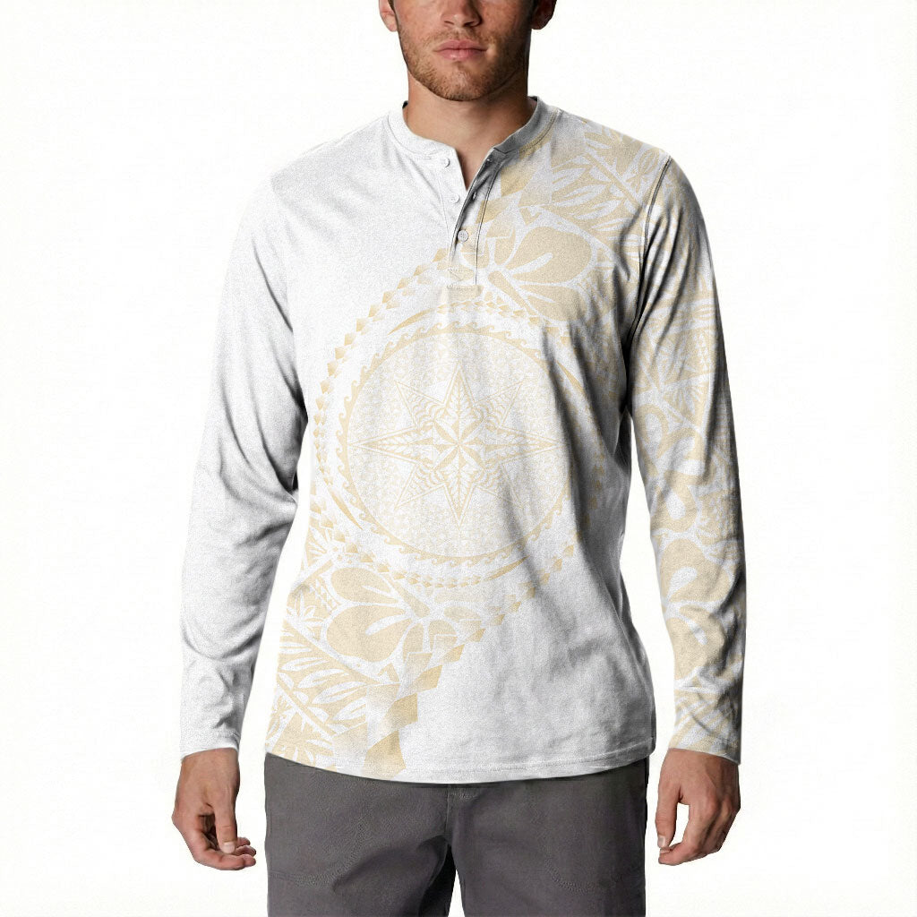 Tonga White Sunday Button Sweatshirt Lotu Tamaiti Tongan Kupesi Pattern