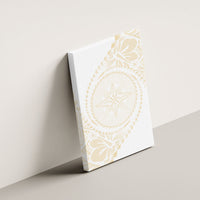 Tonga White Sunday Canvas Wall Art Lotu Tamaiti Tongan Kupesi Pattern