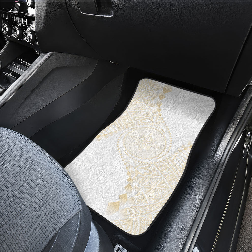 Tonga White Sunday Car Mats Lotu Tamaiti Tongan Kupesi Pattern