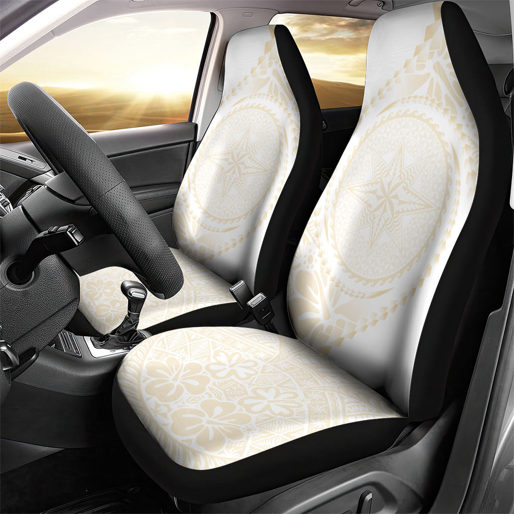 Tonga White Sunday Car Seat Cover Lotu Tamaiti Tongan Kupesi Pattern
