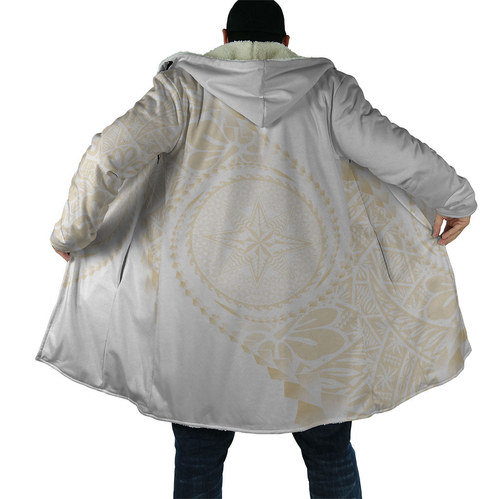 Tonga White Sunday Cloak Lotu Tamaiti Tongan Kupesi Pattern