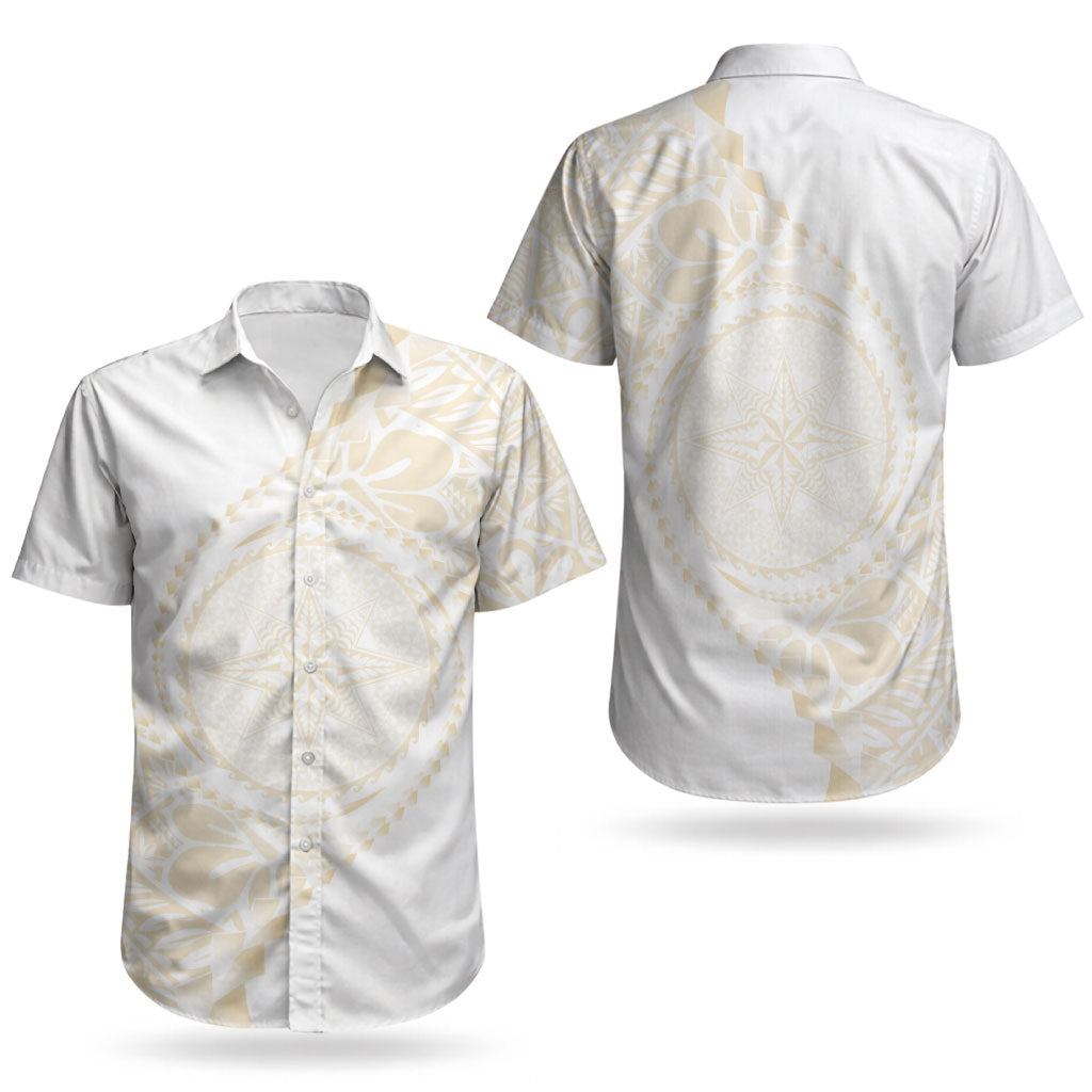 Tonga White Sunday Couples Matching Tank Maxi Dress and Hawaiian Shirt Lotu Tamaiti Tongan Kupesi Pattern