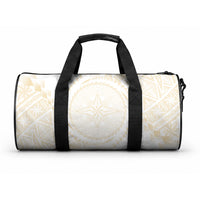Tonga White Sunday Duffle Bag Lotu Tamaiti Tongan Kupesi Pattern
